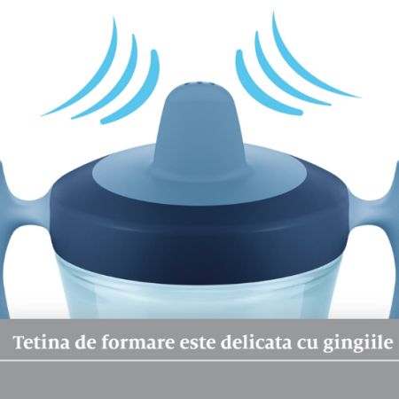 Cana trainer albastra,+6 luni, 230 ml, Nuk Evolution 456273