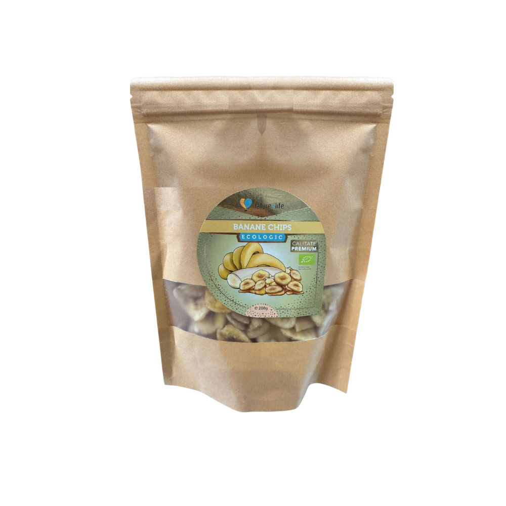 Chipsuri din banane Bio prajite, 200g, Nature4life