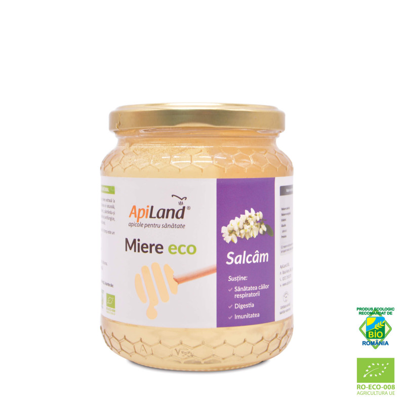 Miere de salcam cruda Bio, 500 g, ApiLand