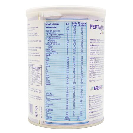 Formula de lapte praf Peptamen Junior, +12 luni, 400 g, Nestle 535316
