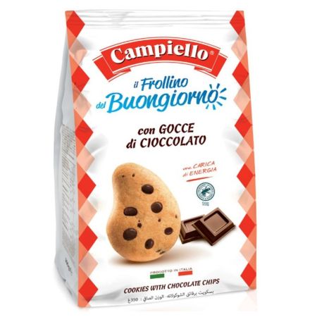 Biscuiti cu cereale si fulgi de ciocolata Dolcezze, 350 g, Campiello