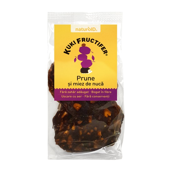 Snack din prune si miez de nuca Kuki Fructifer, 70 g, NaturoID