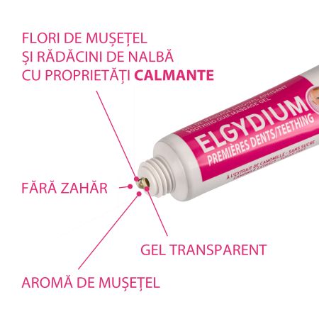 Gel pentru masaj gingival Primii dinti, 15 ml, Elgydium 606845