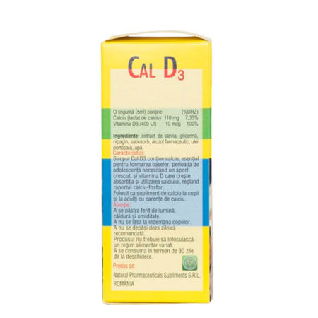 Sirop cu calciu si Vitamina D3, 150 ml, Natural Pharmaceuticals 681120