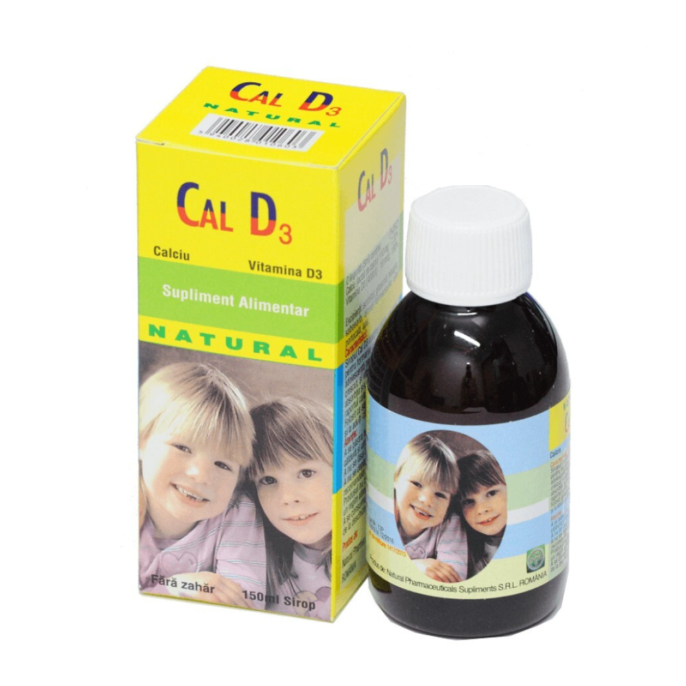 Sirop cu calciu si Vitamina D3, 150 ml, Natural Pharmaceuticals