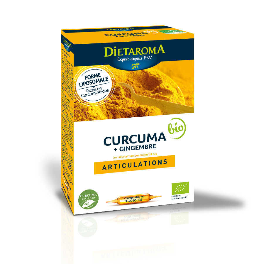 Turmeric si Ghimbir Bio, 20 fiole buvabile, Dietaroma