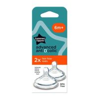 Tetina din silicon anti-colici cu flux rapid, +6 luni, 2 bucati, Tommee Tippee