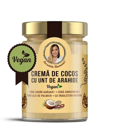 Crema de cocos cu unt de arahide vegan