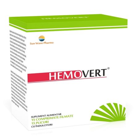 Hemovert, 15 comprimate + 15 plicuri