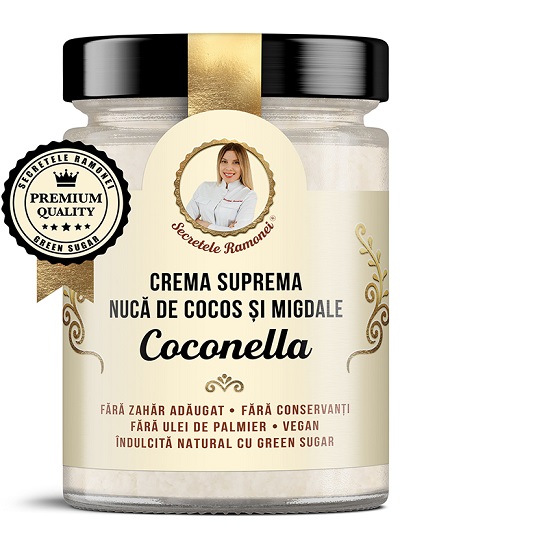  Crema suprema nuca de cocos si migdale Coconella, 350 gr, Secretele Ramonei