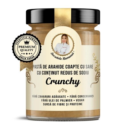 Pasta de arahide coapte cu sare cu continut redus de sodiu Crunchy