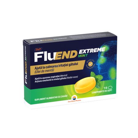 FluEnd Extreme Mint, 16 comprimate de supt, Sun Wave Pharma