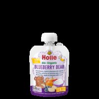 Piure Bio din Afine, Mere si Banane cu iaurt Blueberry Bear, 85g, Holle