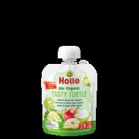 Piure Bio din Mere si Pere cu iaurt Tasty Turtle, 85g, Holle