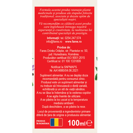 Biosept sirop cu miere, vitamina C si propolis, 100 ml, Fares 721301
