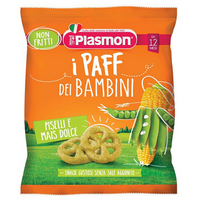 Pufuleti cu mazare si porumb, 12 luni+, 15 g, Plasmon