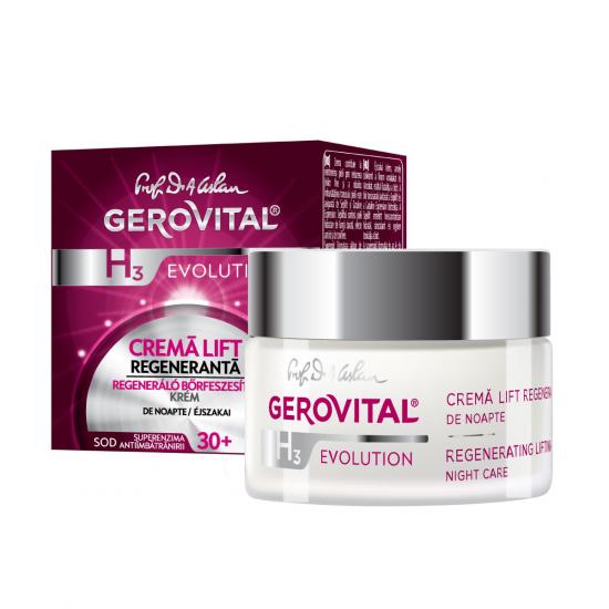 Crema lift regeneranta de noapte Gerovital H3 Evolution 30+, 50 ml, Farmec