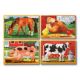 Set 4 puzzle din lemn in cutie cu animale domestice, +3 ani, 48 piese, Melissa&Doug 476189