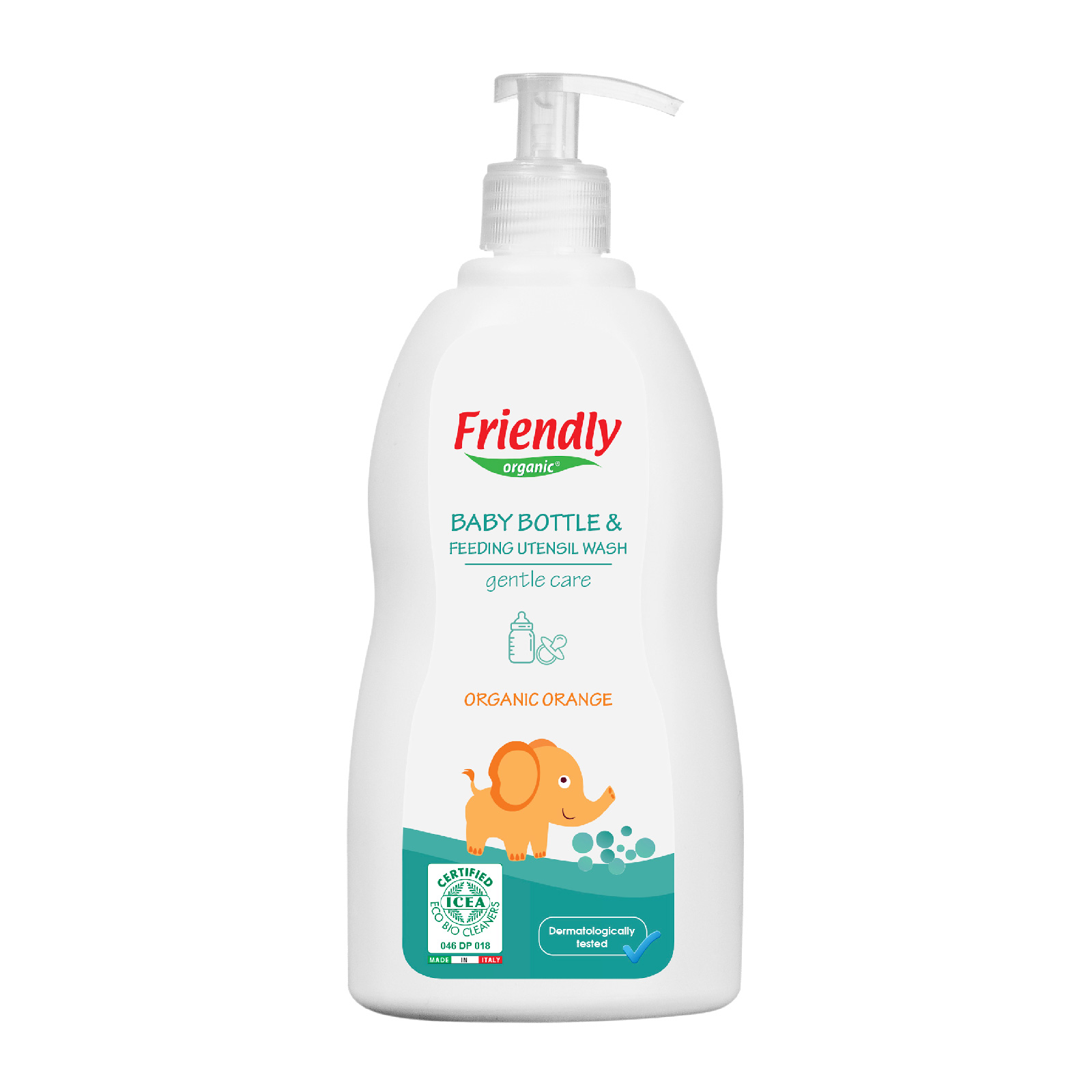 Detergent lichid de vase cu ulei organic de portocale, 500 ml, Friendly Organic