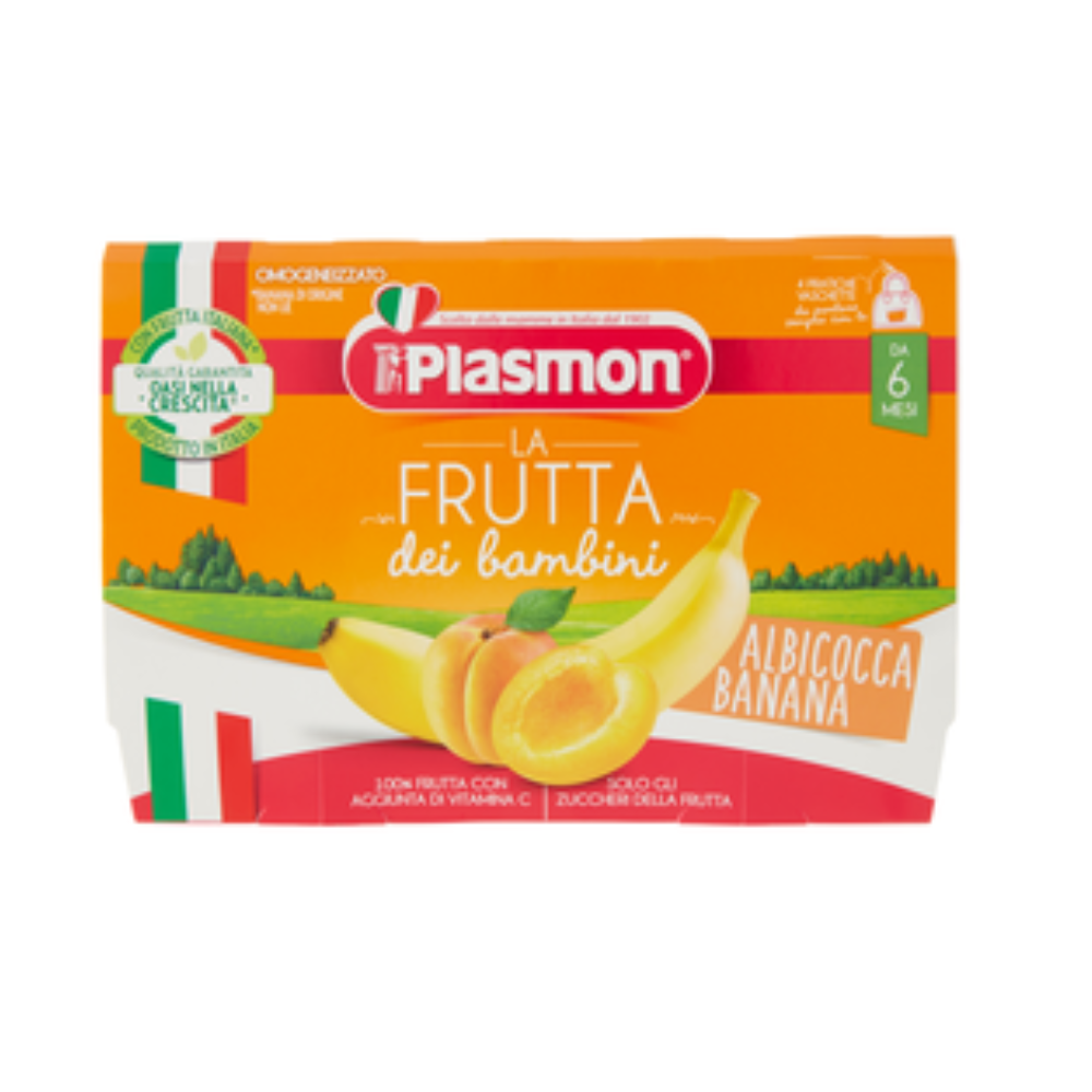 Piure din caise si banane, +6 luni, 4x100g, Plasmon