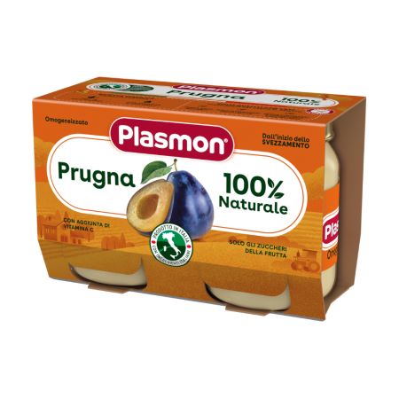 Piure omogenizat din prune, 2x104g, Plasmon