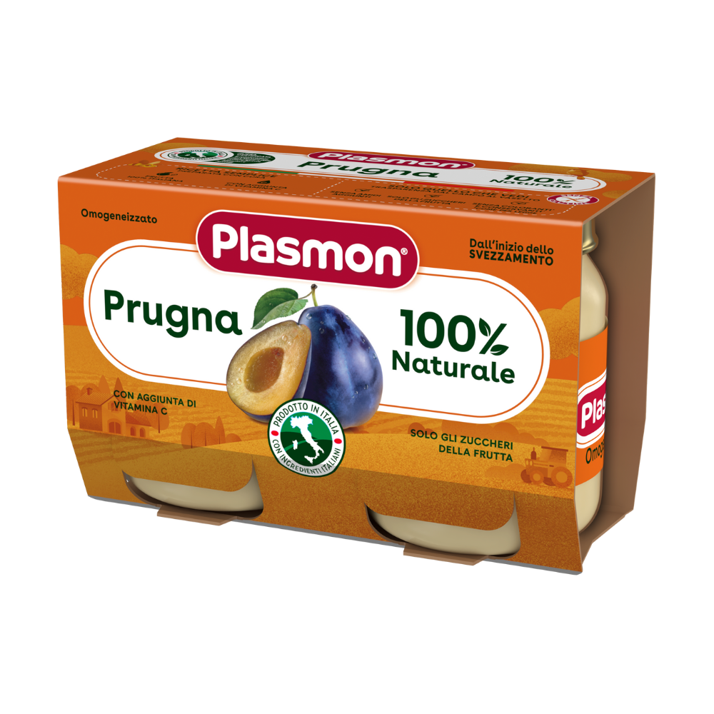 Piure omogenizat din prune, +6 luni, 2x104g, Plasmon