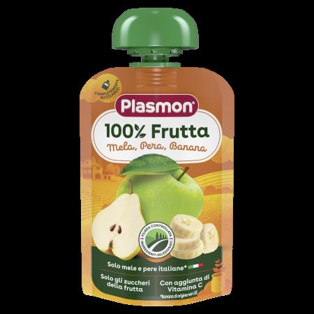 Piure Mix de fructe mar, banana si para, 100g, Plasmon