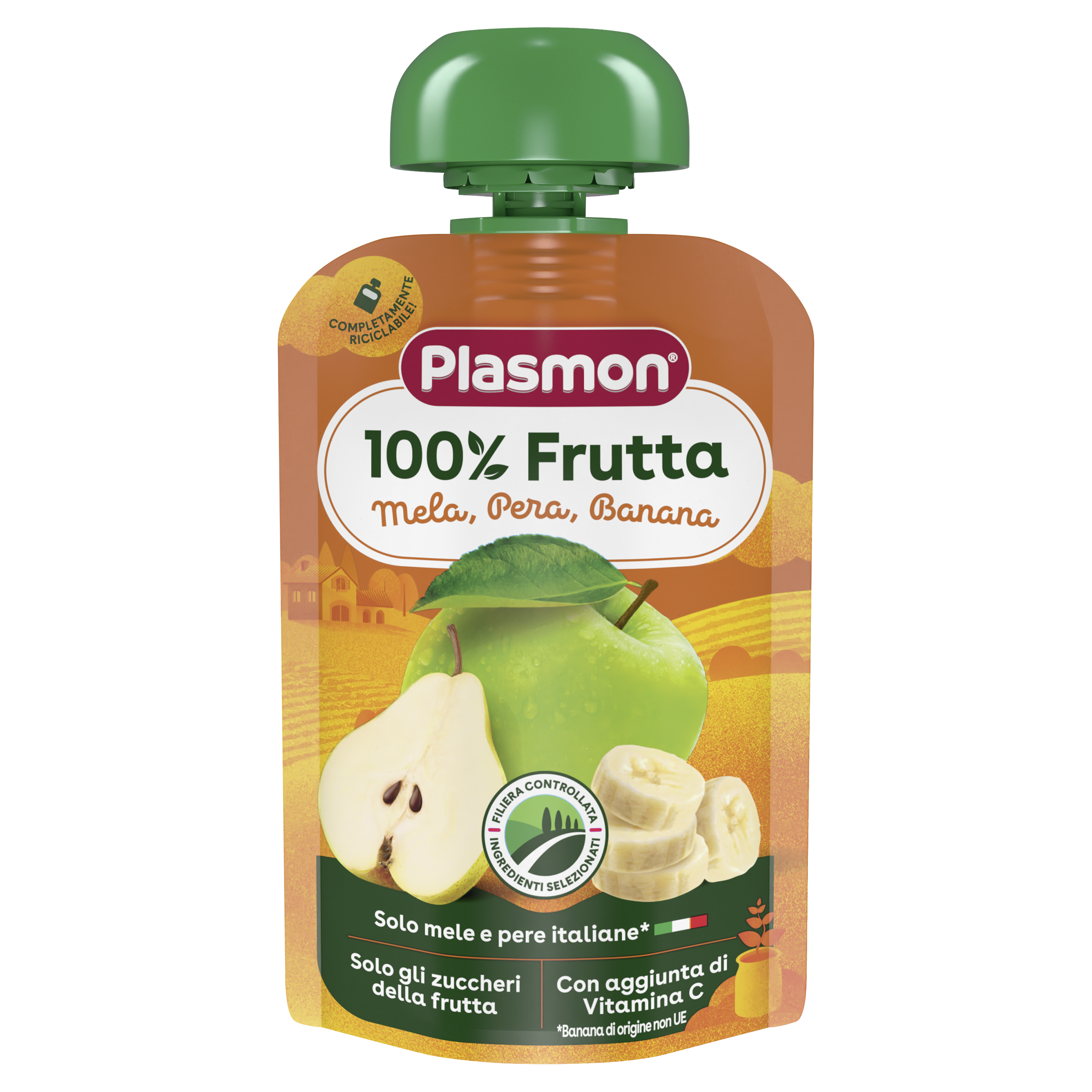 Piure Mix de fructe mar, banana si para, 100g, Plasmon