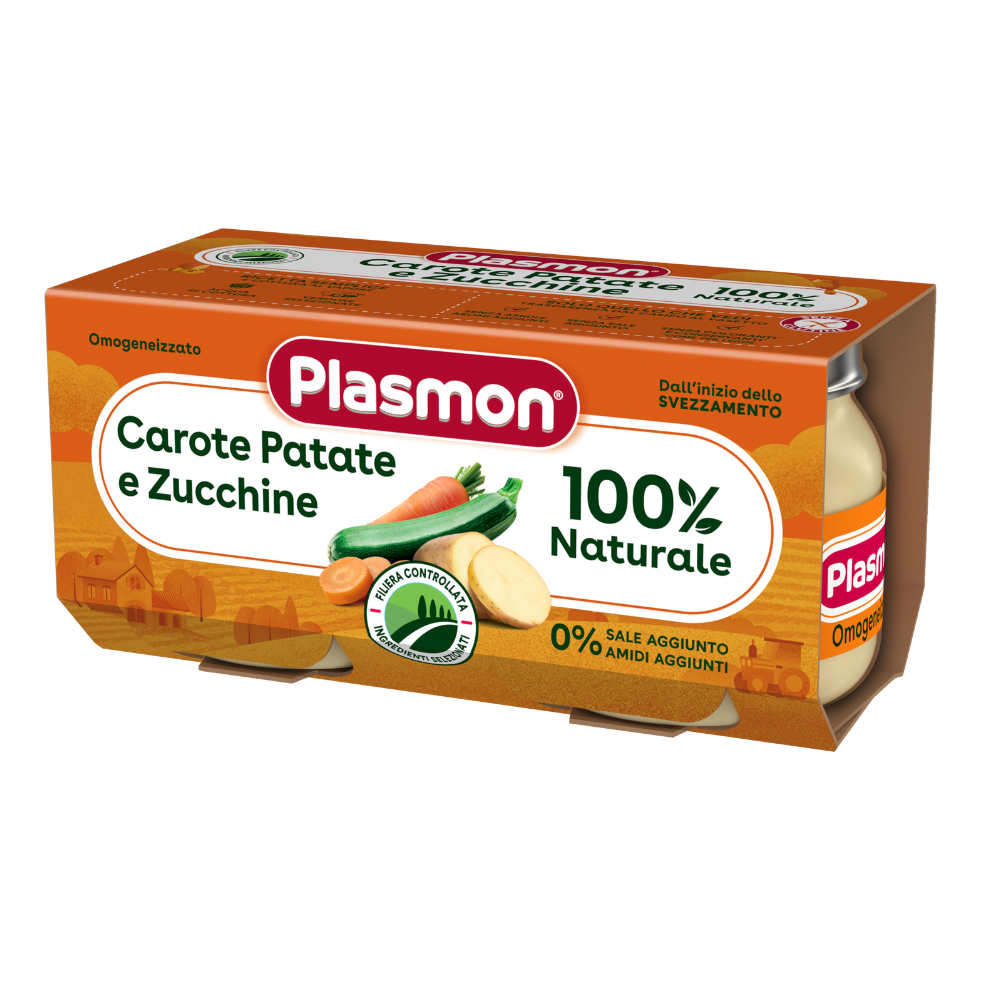 Piure Omogenizat din cartofi si dovlecei fara gluten, +6 luni, 2x80g, Plasmon