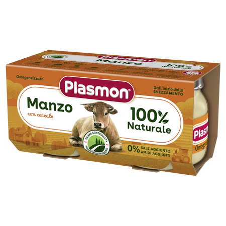 Piure omogenizat din carne de vita, 2x80g, Plasmon