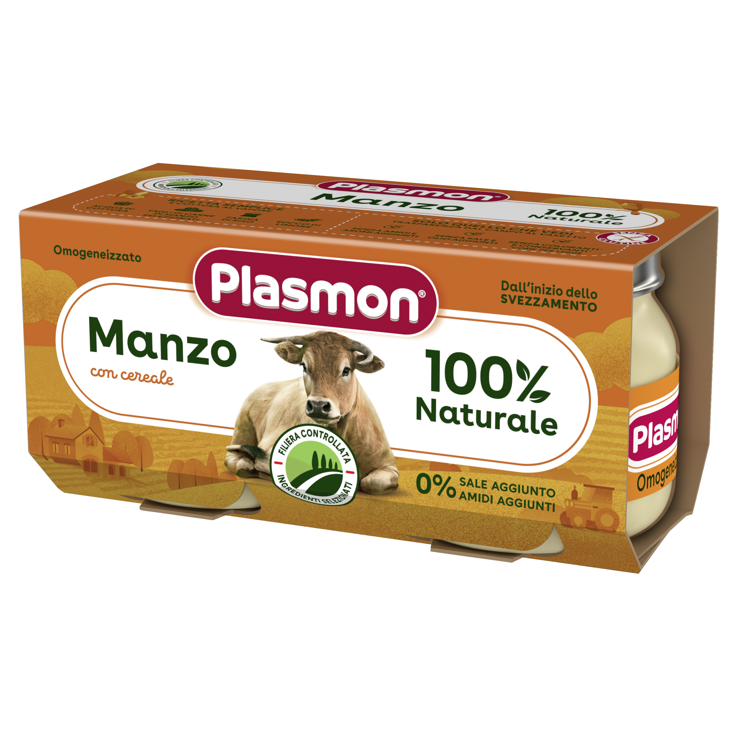 Piure omogenizat din carne de vita, 2x80g, Plasmon