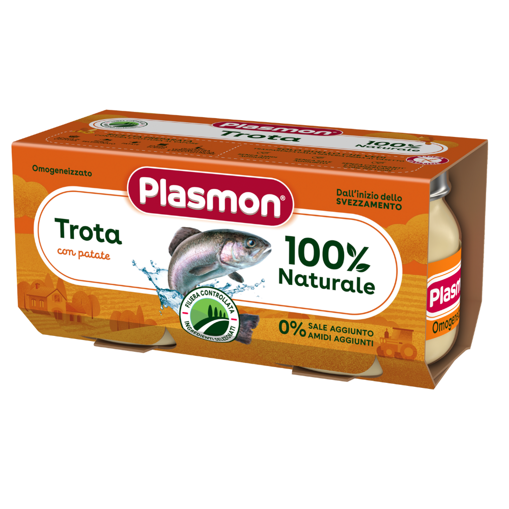 Piure omogenizat din pastrav cu legume, +6 luni, 2x80g, Plasmon