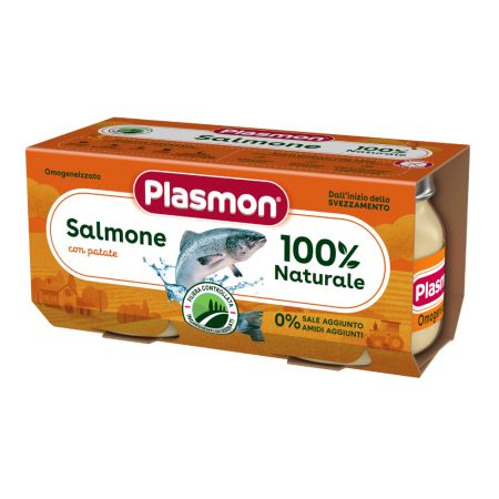 Piure omogenizat din somon si legume, +6 luni, 2x80g, Plasmon