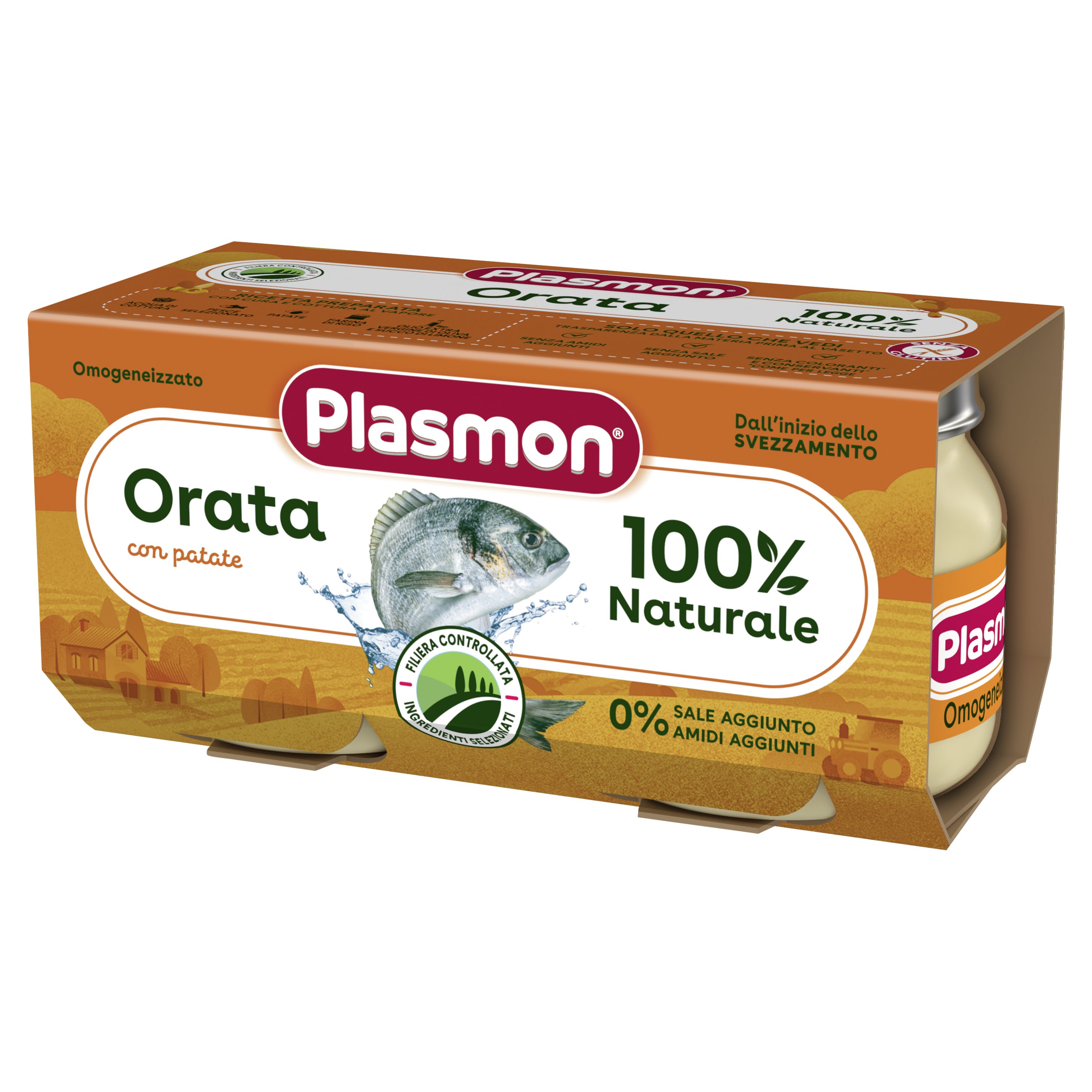 Piure fara gluten din dorada cu cartof, 2x80g, Plasmon