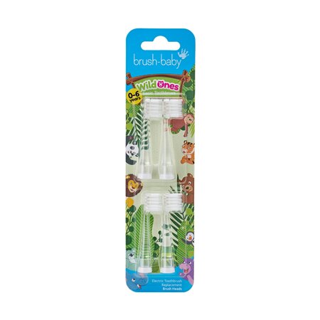 Capete de rezerva pentru Periuta de dinti electrica WildOnes 0-10 ani, 4buc, Brush Baby