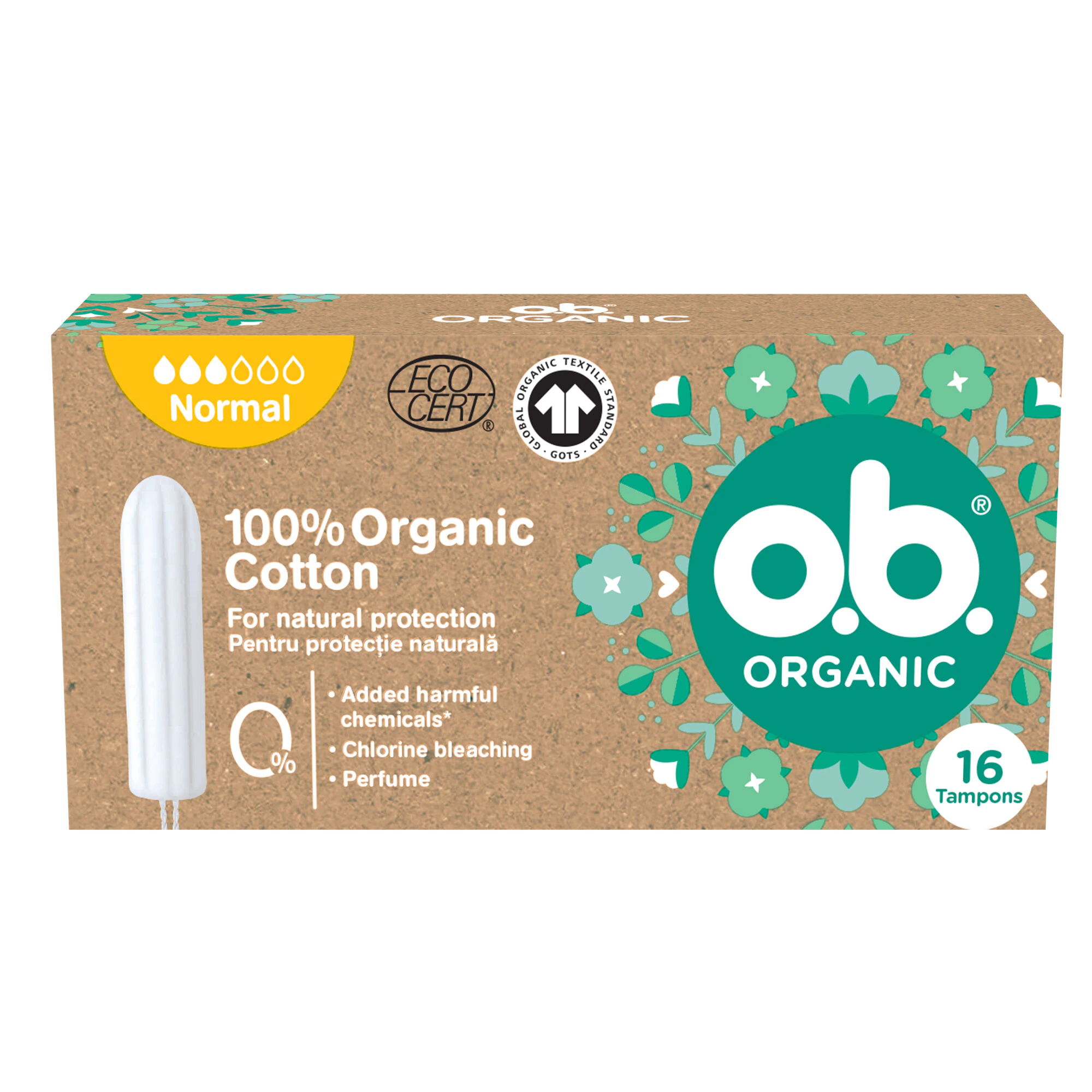 Absorbante interne OB organic, Normal, 16buc, Johnson & Johnson