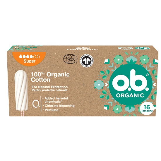 Absorbante interne OB organic, Super, 16buc, Johnson & Johnson