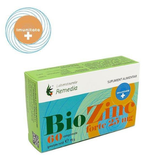 Biozinc forte, 25mg, 60 comprimate, Remedia