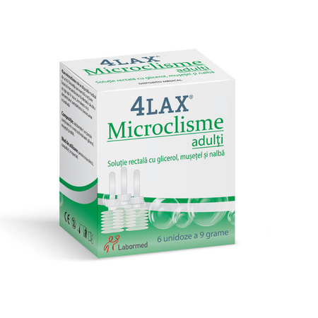 4Lax Microclisme pentru adulti, 6 unidoze 9g, Labormed 644470