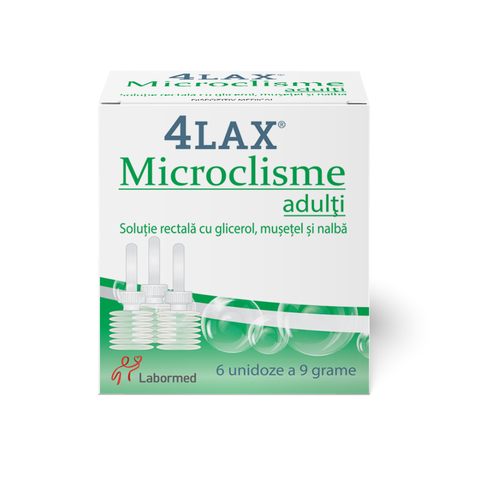 4Lax Microclisme pentru adulti, 6 unidoze 9g, Labormed