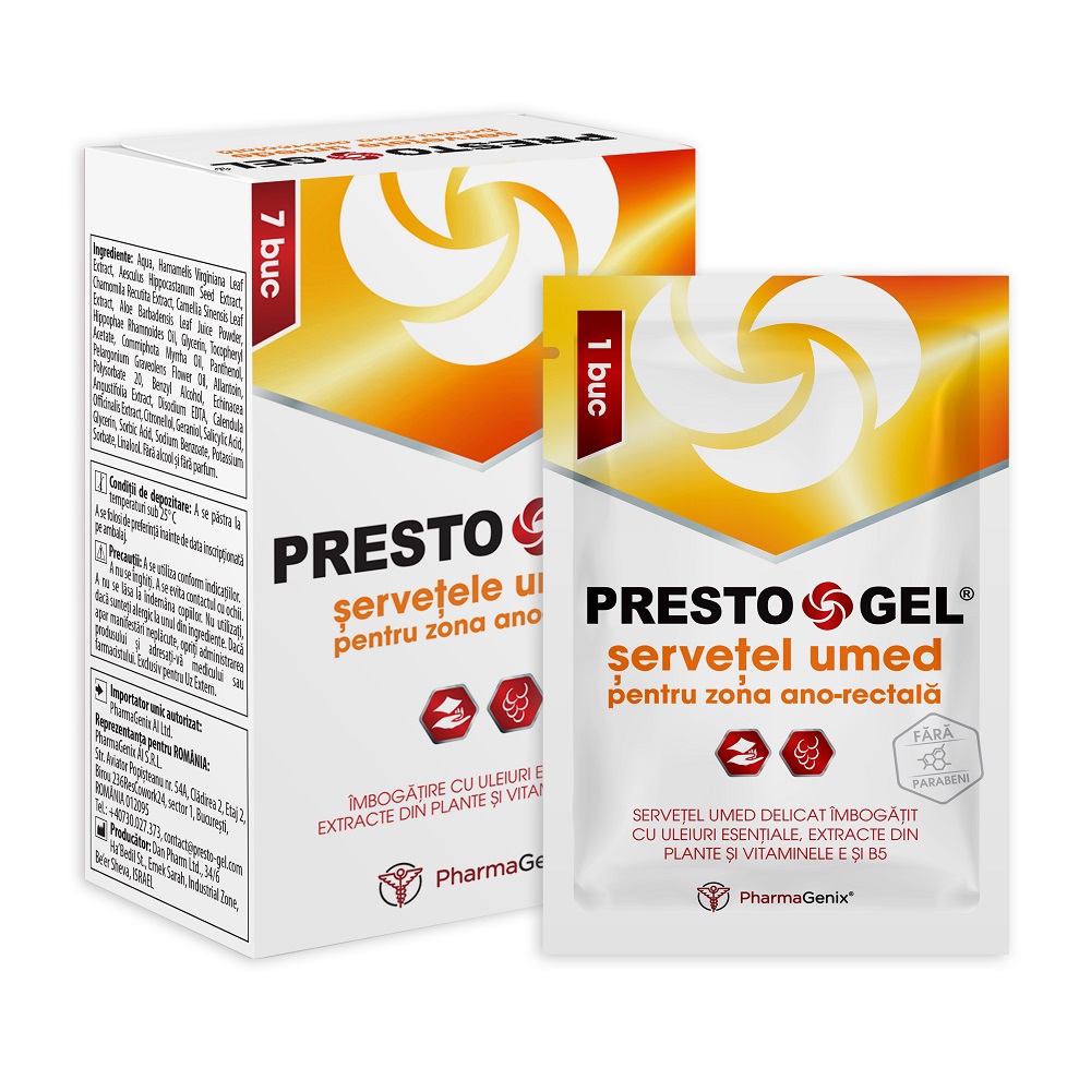 Servetele umede, 7 bucati, PrestoGel