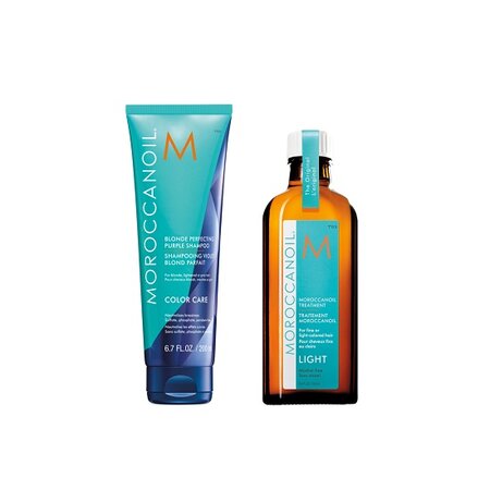 Pachet Sampon si Tratament Par blond, 200+100 ml, Moroccanoil 476482