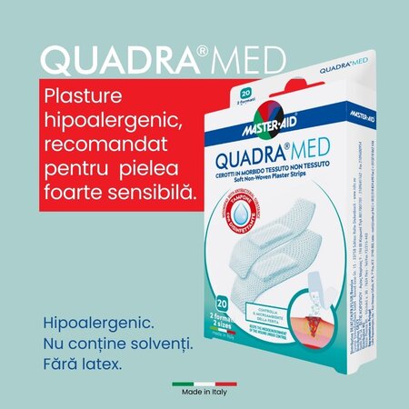 Plasturi piele sensibila Quadra Med, 2 marimi, 20 bucati, Master Aid 718897