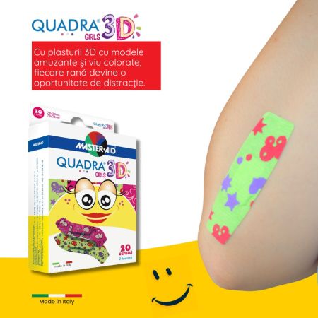 Plasturi pentru copii Quadra 3D, Girls, 20 bucati, Master Aid 718892