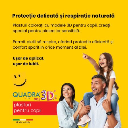 Plasturi pentru copii Quadra 3D, Girls, 20 bucati, Master Aid 718894