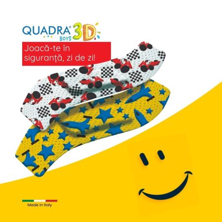 Plasturi pentru copii Quadra 3D, 2 marimi, Boys, 20 bucati, Master-Aid 718891