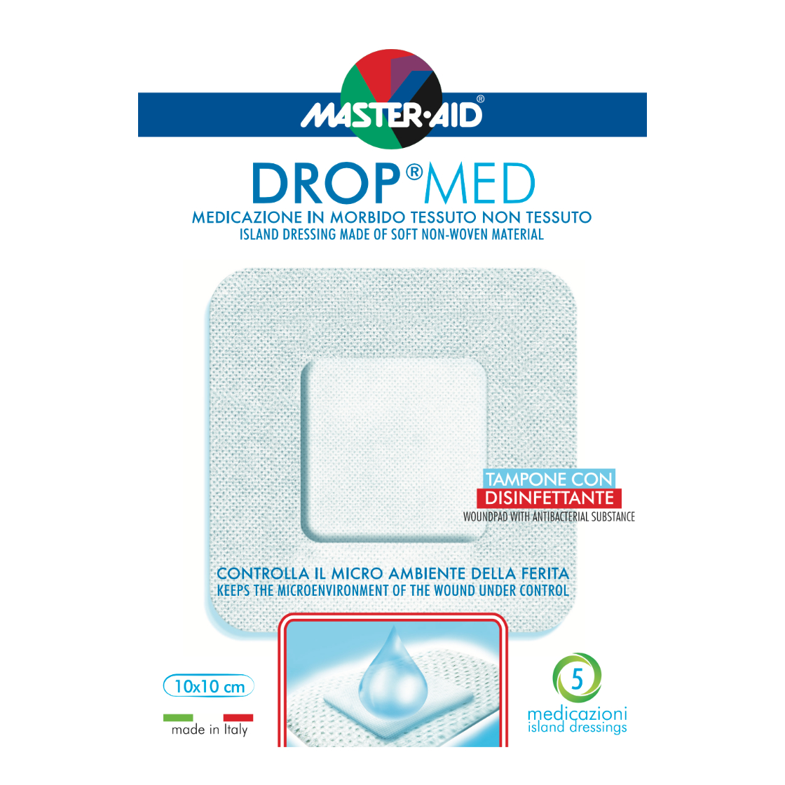 Pansament postoperator Drop Med 10x10 cm, 5 buc, Master Aid