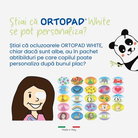 Ocluzor copii ORTOPAD Alb Junior, 67x50 mm, 50 buc, Master Aid 720326