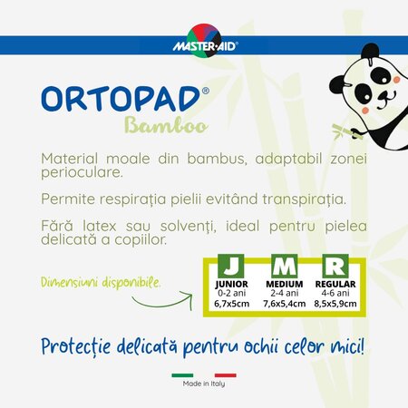 Ocluzor copii ORTOPAD Alb Junior, 67x50 mm, 50 buc, Master Aid 720325