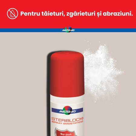 Steriblock Spray antiseptic pentru curatarea si igienizarea pielii, 50 ml, Master Aid 816139